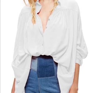 Free people lovely day button down tunic top